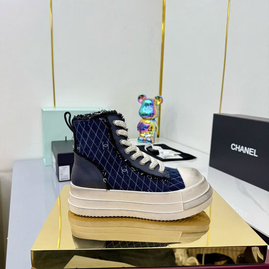 Chanel Classic Premium Leather Short Boots with Hardware Buckle