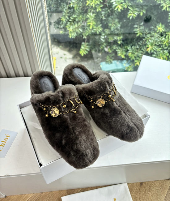 Chloe Furry Lined Open Toe Slippers Soft Warm Non-slip