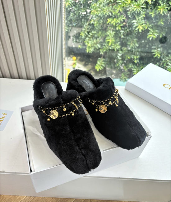 Chloe Furry Lined Open Toe Slippers Soft Warm Non-slip