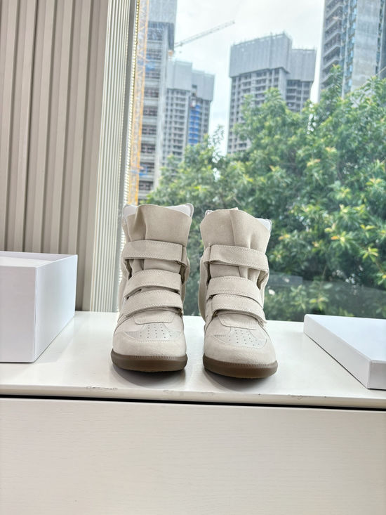 Isabel Marant Classic Hidden Heel Color Block High Top Sneakers