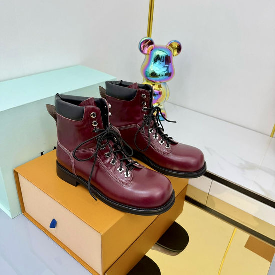 Louis Vuitton Genuine Leather Short Boots Sheep Lining Rubber Sole