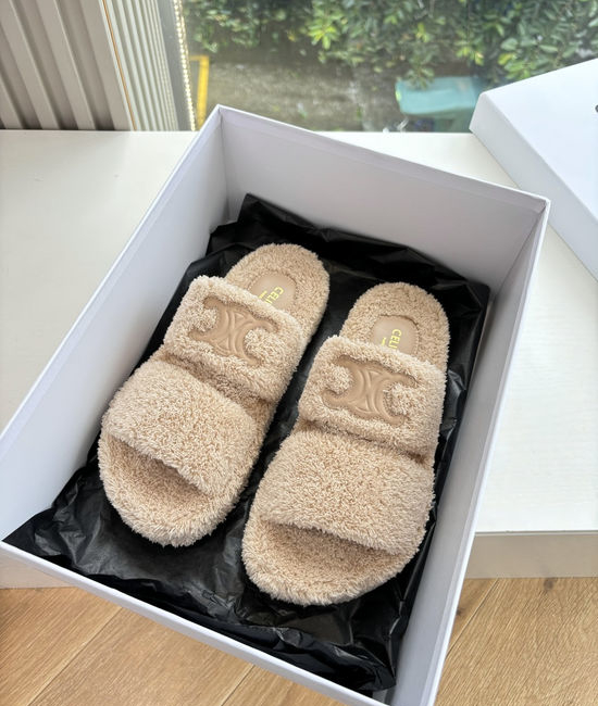 Celine Warm Wool Lined Non Slip Cozy House Slippers