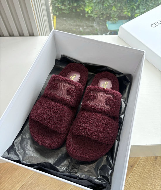 Celine Warm Wool Lined Non Slip Cozy House Slippers