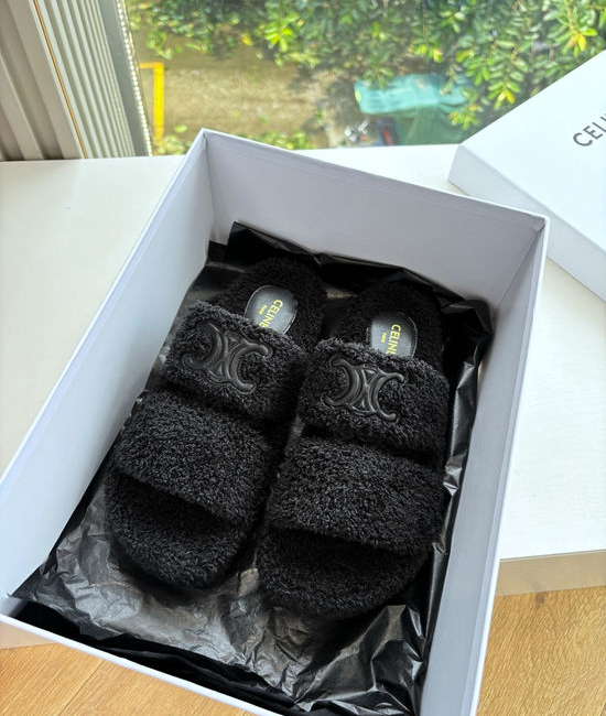 Celine Warm Wool Lined Non Slip Cozy House Slippers