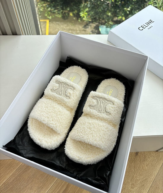 Celine Warm Wool Lined Non Slip Cozy House Slippers
