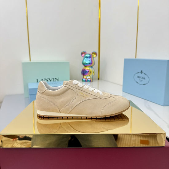 Prada Stylish Mixed Material Casual Sneakers For Daily Wear
