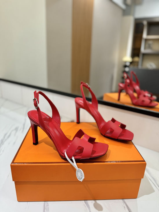 Hermes Classic Smooth Leather High Heel Daily Shoes