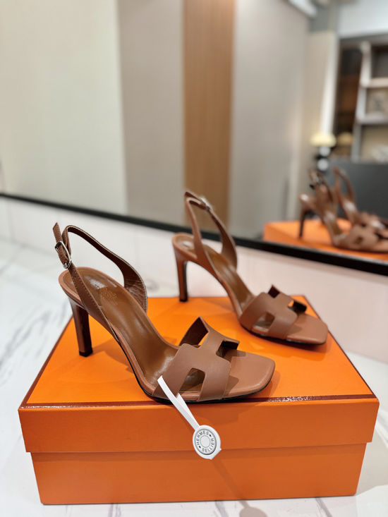 Hermes Classic Smooth Leather High Heel Daily Shoes