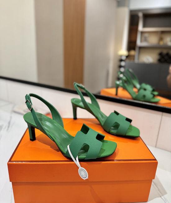 Hermes Classic 6.5cm Epsom Leather Comfortable Pumps