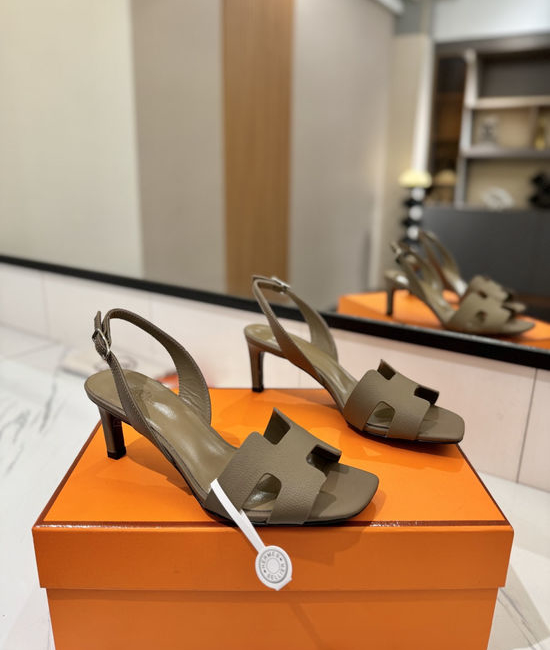 Hermes Classic 6.5cm Epsom Leather Comfortable Pumps