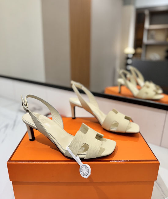 Hermes Classic 6.5cm Epsom Leather Comfortable Pumps