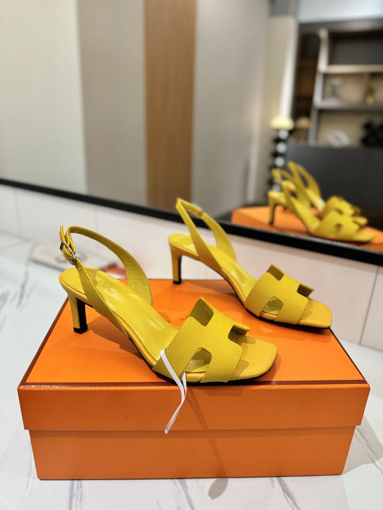 Hermes Classic 6.5cm Epsom Leather Comfortable Pumps