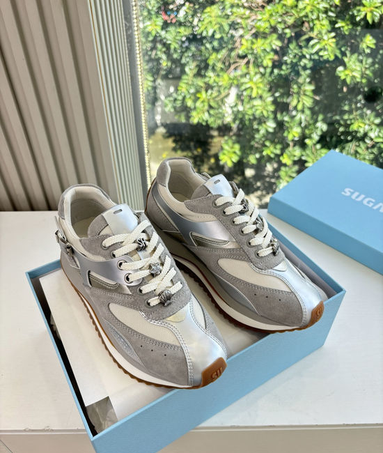 Sugarsu Red Leather Casual Sneakers With Unique Shell Toe Design