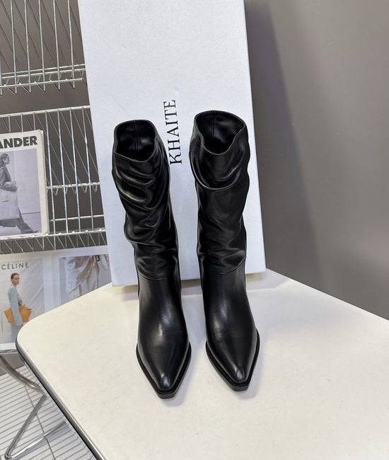 Khaite Elegant Pointed Toe Knee High Fashion Boots