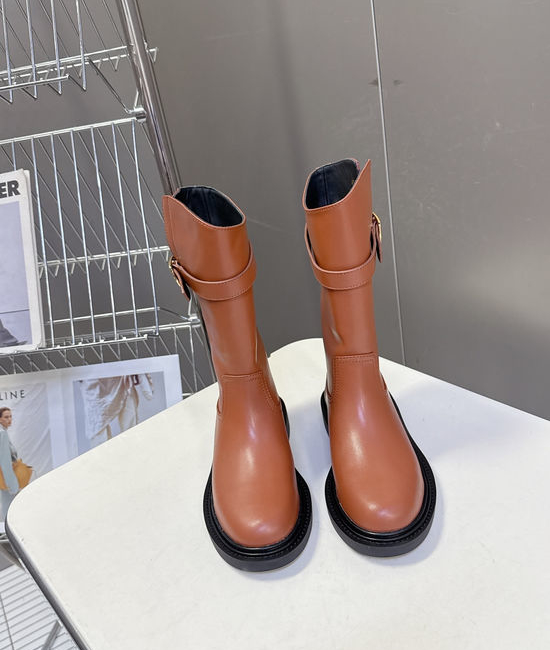Celine Vintage Style Cowhide Leather Non-slip Short Boots