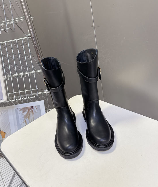 Celine Vintage Style Cowhide Leather Non-slip Short Boots