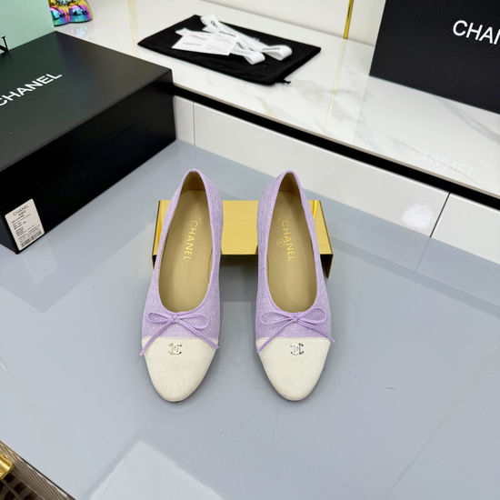 Chanel Classic Two Tone Genuine Leather Ballet Flats