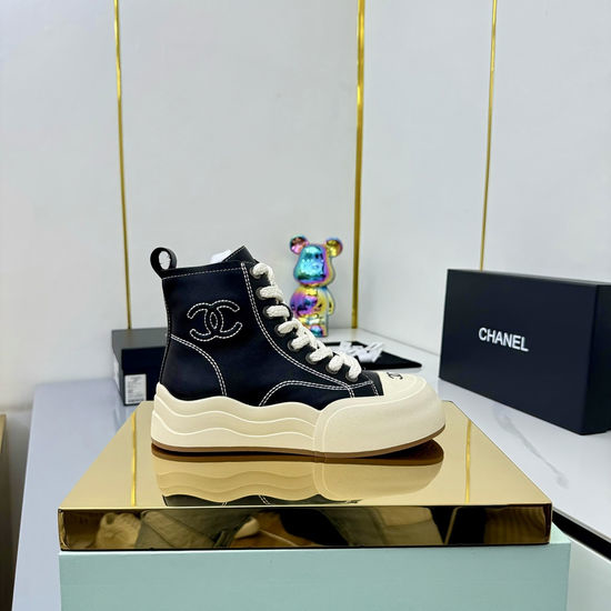 Chanel Classic Premium Leather Short Boots with Hardware Buckle