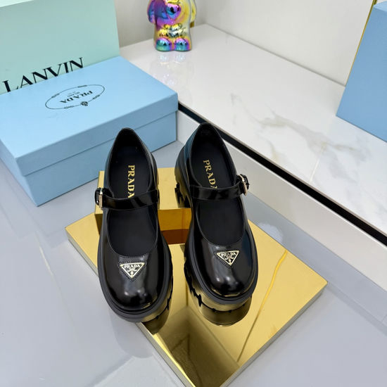 Prada Genuine Leather Thick Sole Mary Jane Casual Shoes