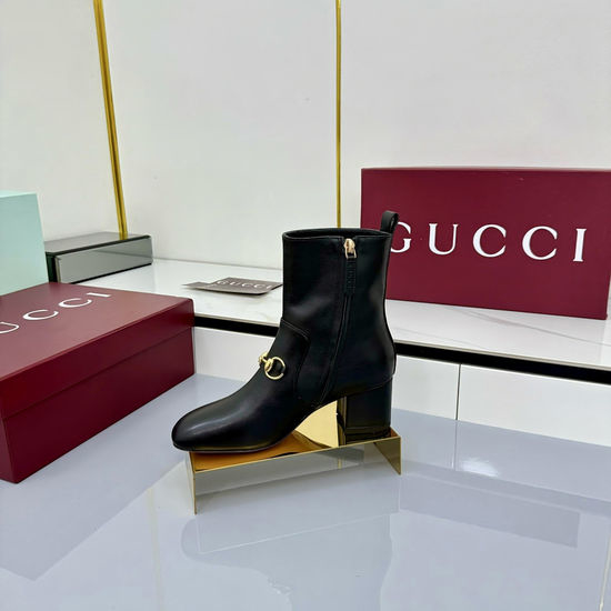 Gucci Genuine Leather Lace-up Ankle Martin Boots