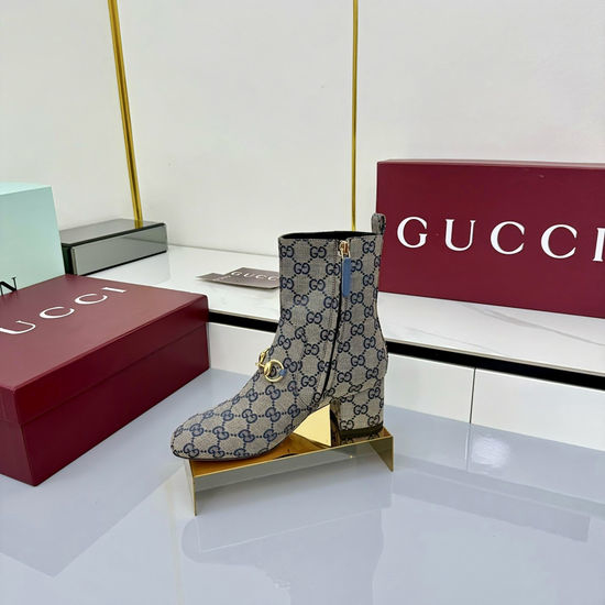 Gucci Genuine Leather Lace-up Ankle Martin Boots