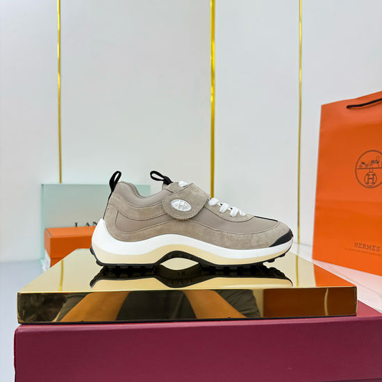 Hermes Suede Leather Casual Comfort Walking Sneakers
