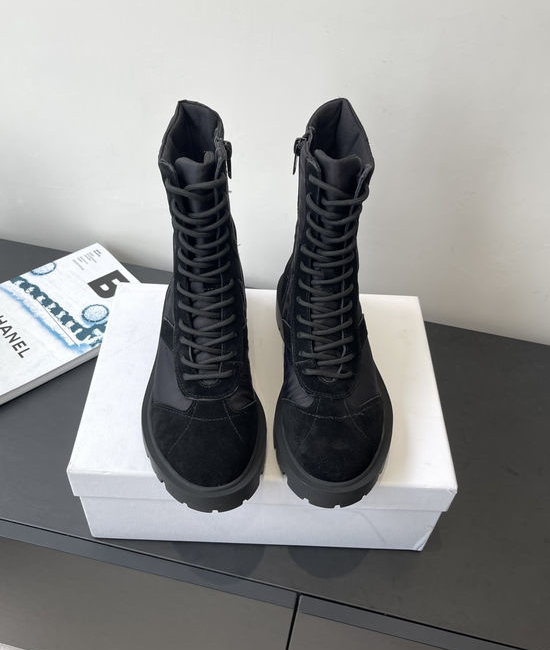 Celine Retro Style Cowhide Leather Martin Boots Non-slip Rubber Sole