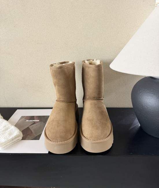 UGG Thick Sole Mid-Calf Waterproof Fur Boots