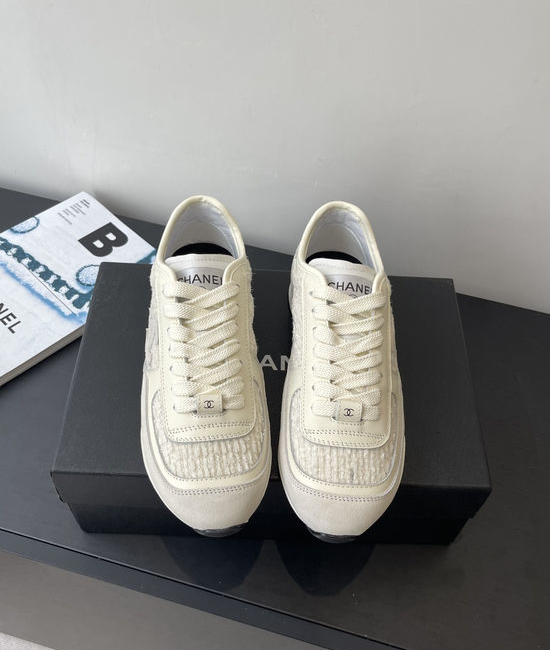 Chanel Panda Color Casual Sneakers Cashmere Upper Sheepskin Lining