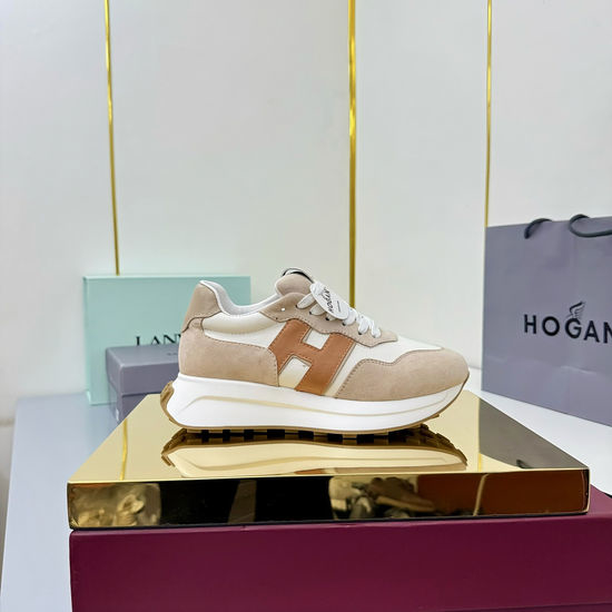 Hogan Thick Sole Casual Sports Shoes With Color Block Design