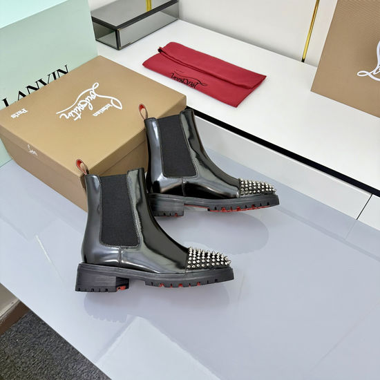 Louis Vuitton Premium Rivet Decor Ankle Boots with Durable Two-tone Sole
