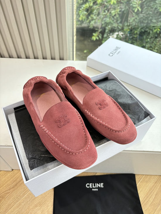 Celine Soft Suede Slip On Loafer Comfortable Work Shoes