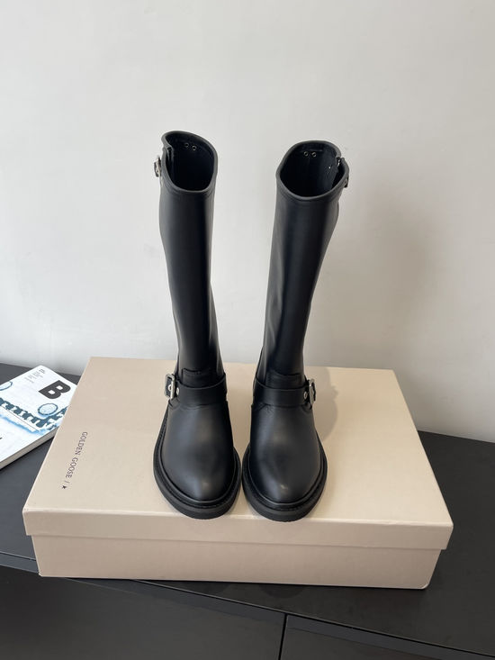 Golden Goose Vintage Leather Knee High Riding Boots with Buckles