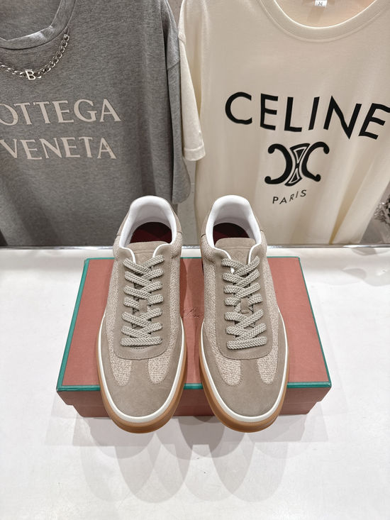 Loro Piana Soft Leather Lace-Up Casual Comfortable Walking Shoes