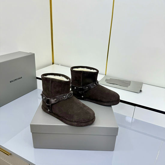 Balenciaga Warm Fluffy Winter Boots With Non-slip Rubber Sole