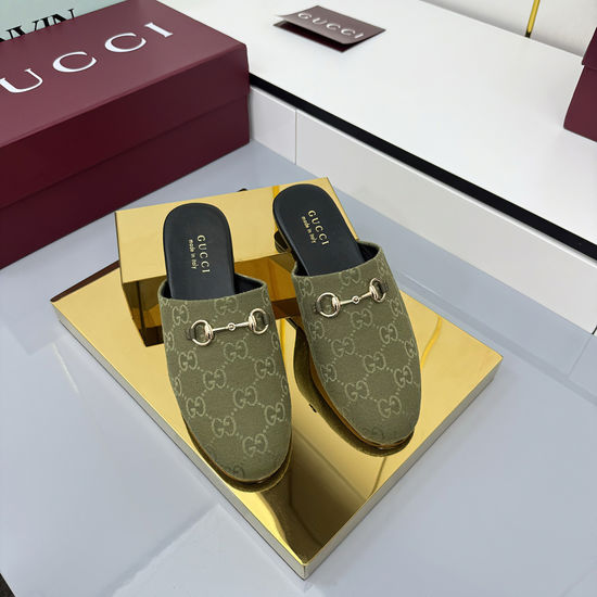 Gucci Classic Suede Mule Shoes Comfortable Flat Casual Footwear