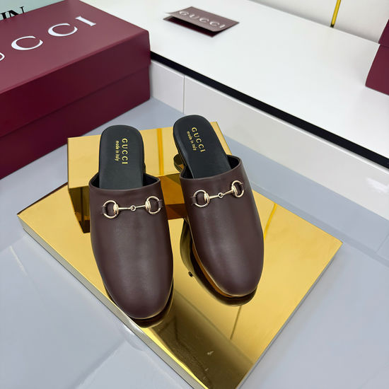 Gucci Classic Suede Mule Shoes Comfortable Flat Casual Footwear