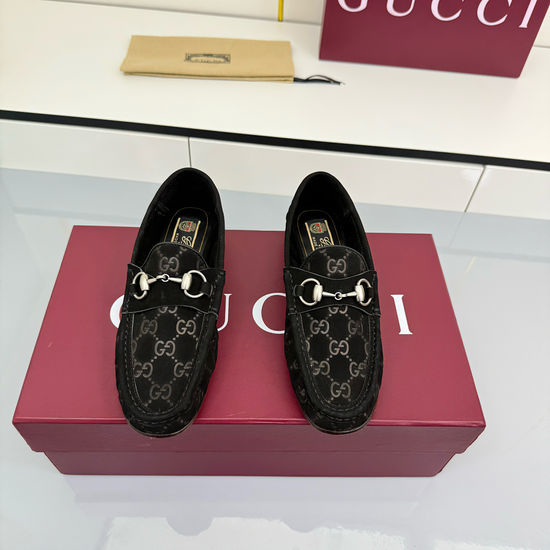 Gucci Green Suede Loafers with Silver Horsebit Accent