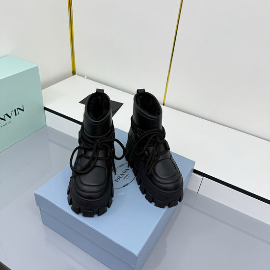 Prada Warm Suede Wool Lined Non-slip Winter Snow Boots