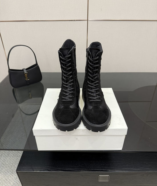 Celine Vintage Thick Sole Mid-Calf Martin Boots