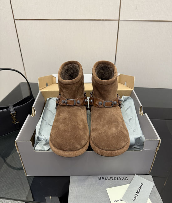 Balenciaga Buckle Rivet Warm Non-slip Snow Boots