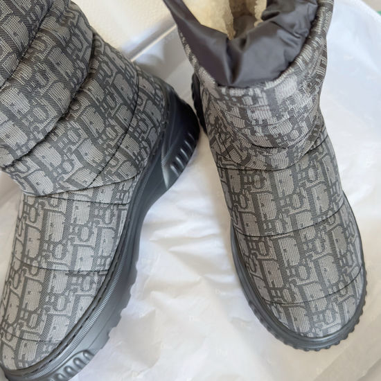 Christian Dior CD Quilted Print Warm Ankle Snow Boots with Non-slip Sole