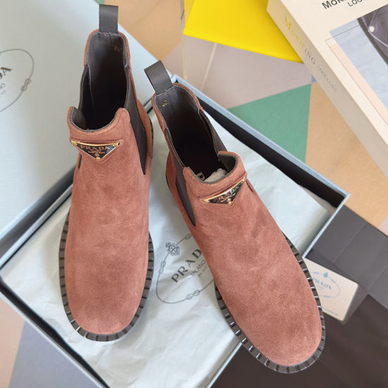 Prada Platform Chelsea Ankle Boots with Non-slip Rubber Sole