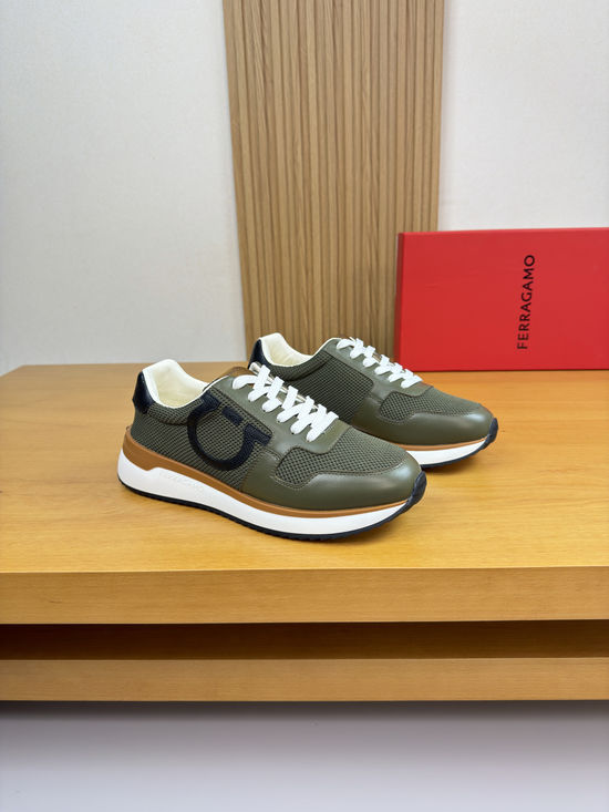 Ferragamo Leather Casual Sneakers Comfortable Lightweight Outsole