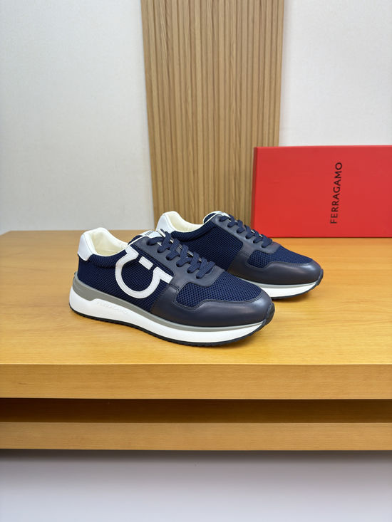 Ferragamo Leather Casual Sneakers Comfortable Lightweight Outsole