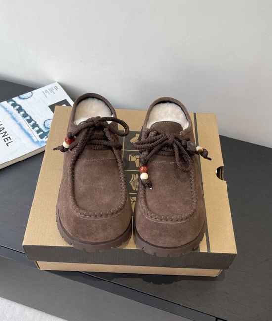 UGG Wool Lined Platform Slippers with Acrylic Buckle