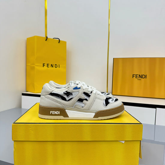 Fendi Vintage Stitching Design Casual Skateboarding Sneakers