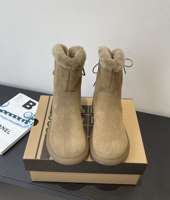 UGG Curly Lamb Fleece Lined Slip On Ankle Boots