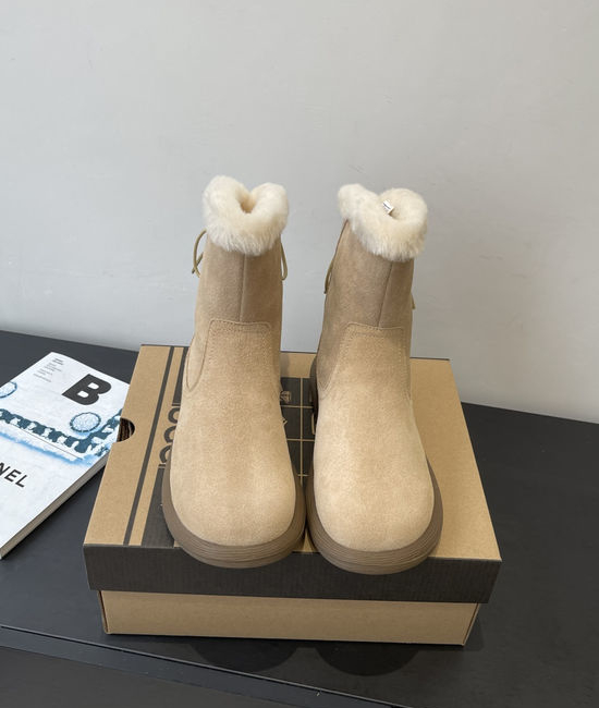 UGG Curly Lamb Fleece Lined Slip On Ankle Boots