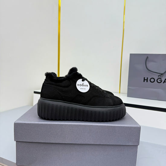 Hogan Warm Wool Lined Sneakers Non-Slip Thick Sole